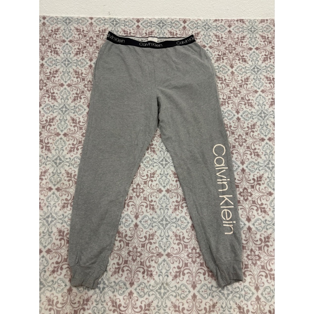 Calvin Klein Mens Gray Logo Lounge Jogger Sweatpants Size Medium